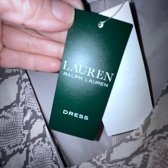 Lauren Ralph Lauren Womens Ruffled Print Sheath  Dress Grey, NWT 4 - Picture 3 of 8